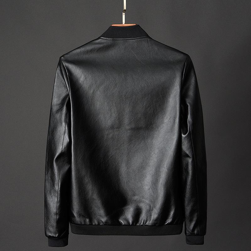 2023 Men's Stylish Leather Motorcycle Jacket - Slim Fit, Handsome Korean Style for Spring & Autumn