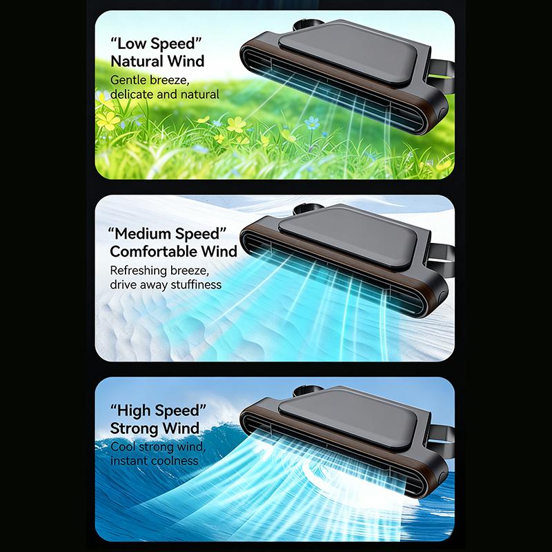 Portable Car Fan - USB Cooling Vehicle Accessory, Quiet Compact SUV Seat Fan, Adjustable Airflow Design, Efficient Proced