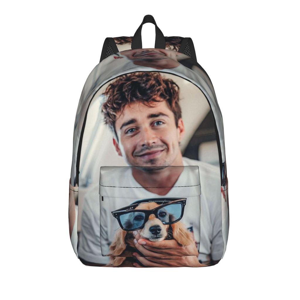 C-Charles Leclerc Backpack for Men Women Cool High School Business Daypack Laptop Canvas Bags Outdoor