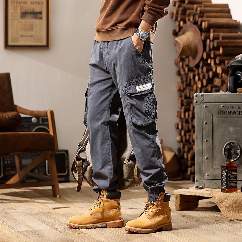 Retro Casual Loose Cuff Pants - Men’s Fashionable, All-Match Overalls
