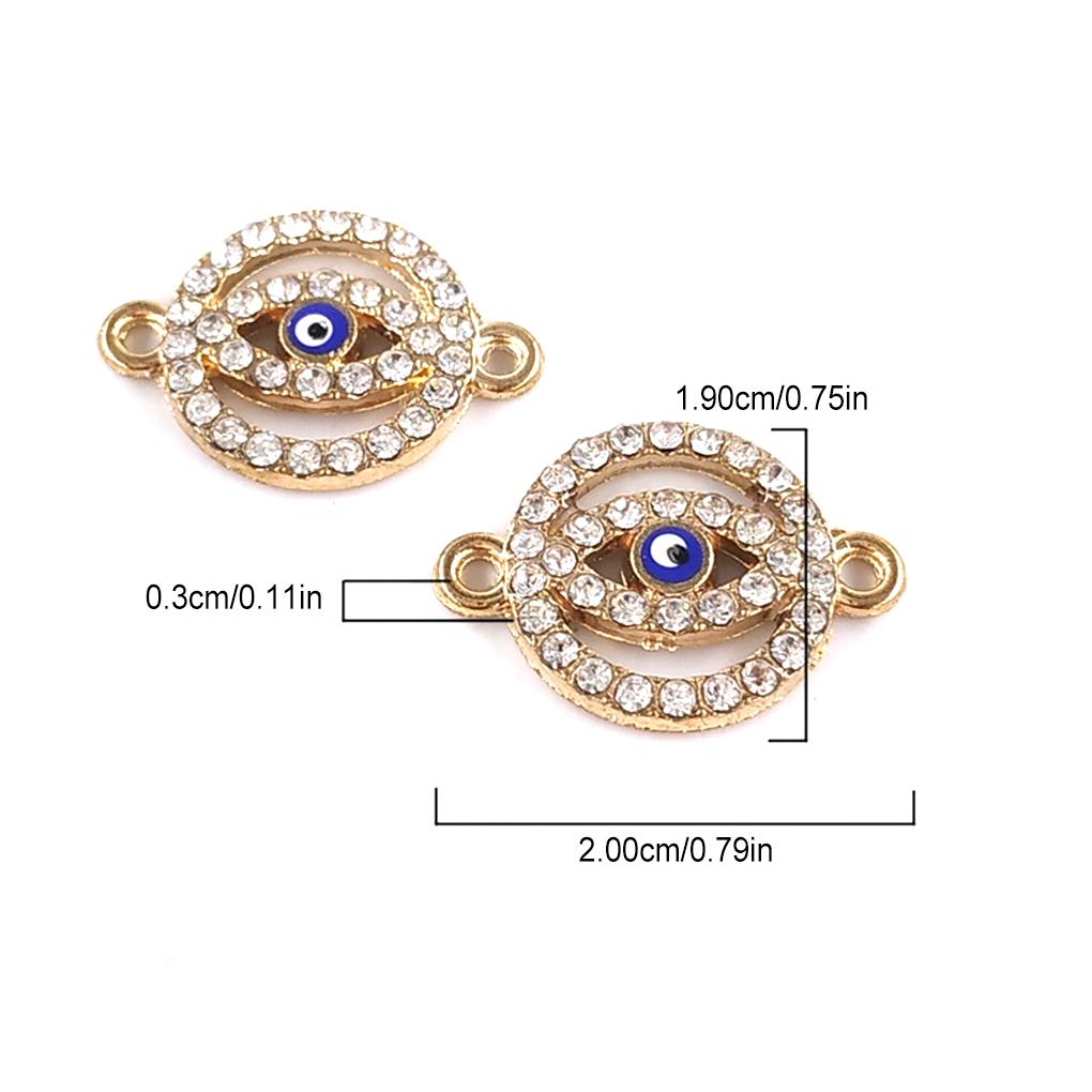 10 Pieces Eye Pendant Charm Round Hole Connector Handmade Mini Hanging Decor Women Keychain Jewelry Making Accessories