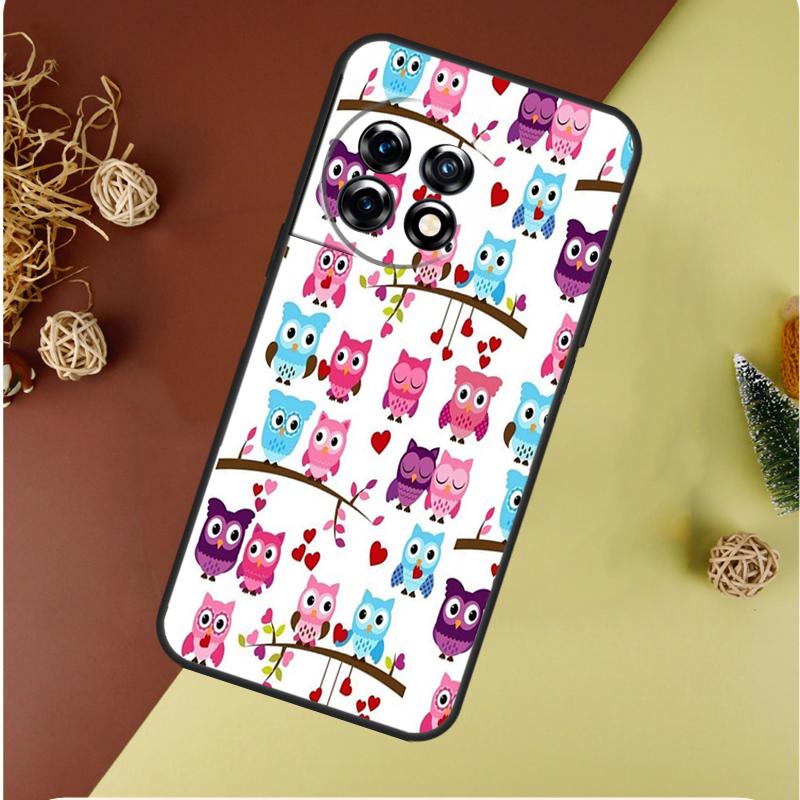 Fashion Cartoon Owl For OnePlus 13 12 11 12R 13R 9 10 Pro 8T 9RT 10T 10R Nord 4 CE 2 3 Lite N20 N30 Phone Case