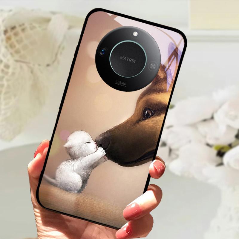 For Honor X9C Smart Case Cover Fashion Luxury Cool Animals Painted Fundas For Honor X9C Smart Tempered Glass Phone Back Shell