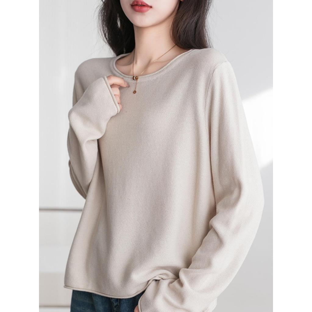 100% Reine Baumwolle Damen Strickpullover - Zart, Hautfreundlich, Lockere Passform, Übergröße, Frühling/Herbst Stil