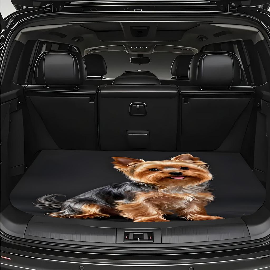 1Pcs Yorkshire Terrier Puppy Car Trunk Mat with Anti Slip Cargo Liner Waterproof Rear Storage Protector Floor Mat for SUV Sedan