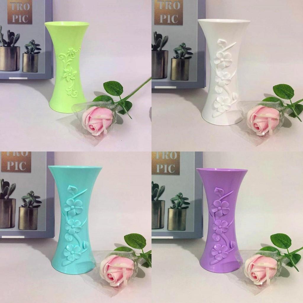 Flower Artificial Display Vase Embossed Surface For Home Decoration And Gift
