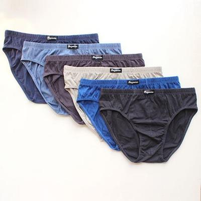 6 Packs of Men's Underwear Cotton Mid-rise Loose-fitting Briefs, Plus-size Fat Underwear