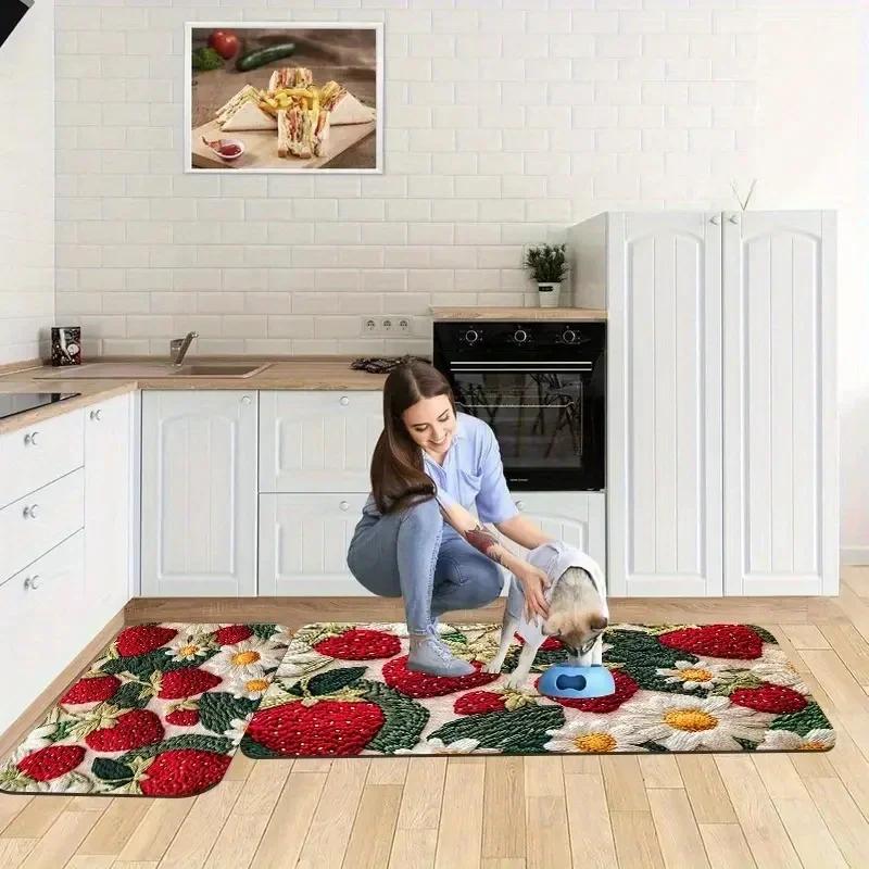 1PC Cute Dachshund Door Mats Kitchen Rugs Non-Slip Pop Arts Design Living Room Rugs Bath Mat Carpet for Home Sink Laundry Decor