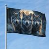 1pc Phantom Wolf Party Flag - Vivid Colors, 100% Polyester, Outdoor Use, No Electricity Needed, Versatile Occasion Decor with Artistic Wolf Design, Fu
