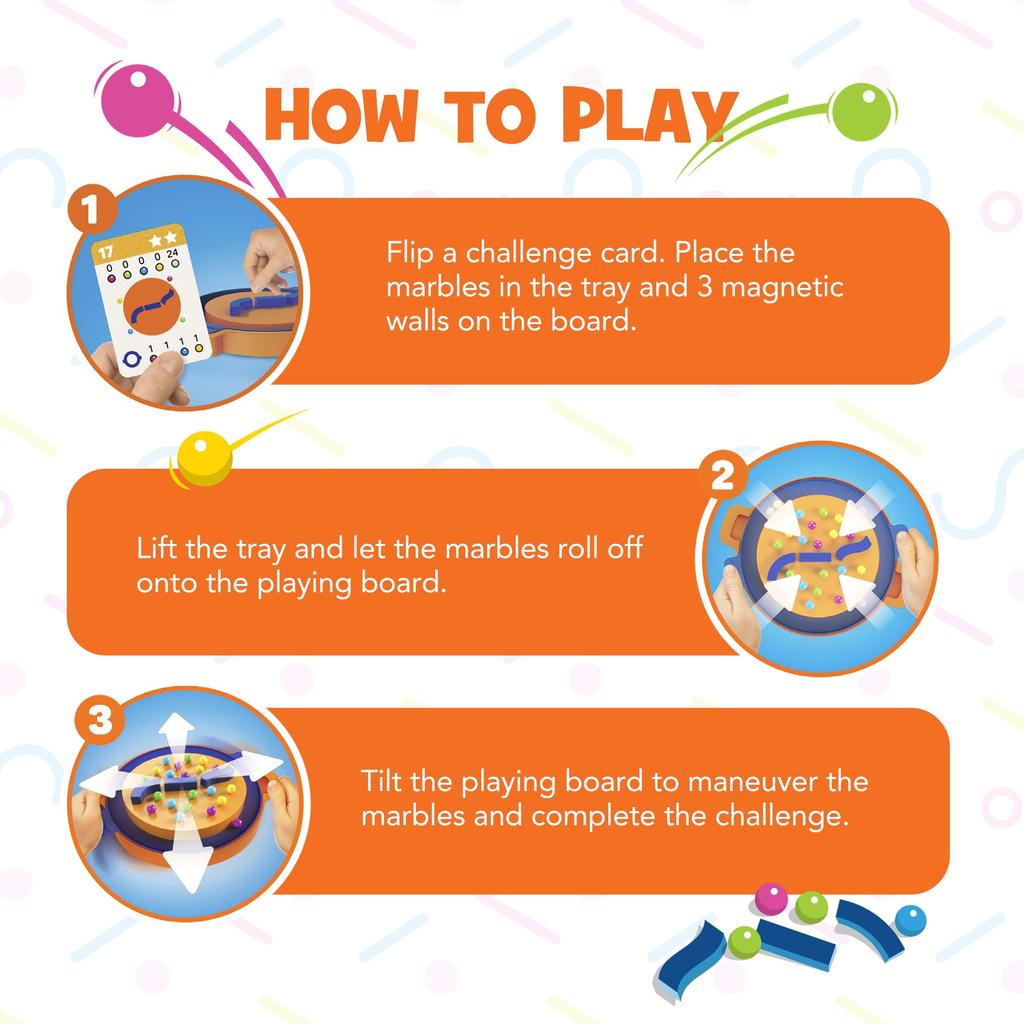 FoxMind Rolling Balance Marble Ball Control Board Authentic Game, Garble, Game,