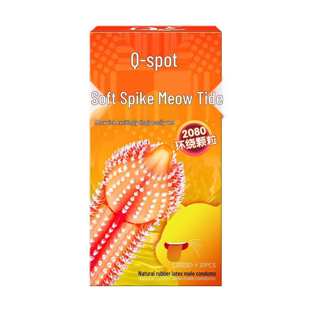 Q-point Hyaluronic Acid 001 Large Particle Delay Condoms - Long-lasting Contraceptives for Adults