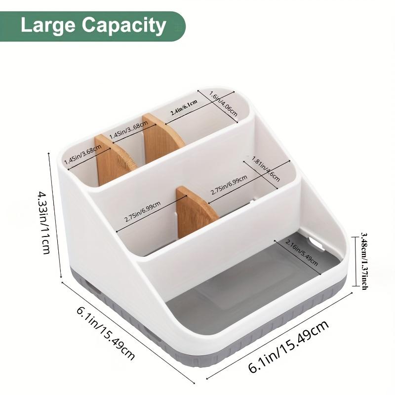 6-Compartment Plastic Toothbrush Holder Soap Dish Wall Mount Bathroom Organizer