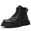 Men's Martin Boots Autumn and Winter Fleece Thickened Warm Rhubarb Boots Casual Trend British Tooling Boots Tide 2025