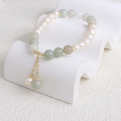 Simple and Gentle Freshwater Pearl Tianshan Cui Bracelet Small Fresh Girlfriend Beaded Commuter Jewelry Wholesale