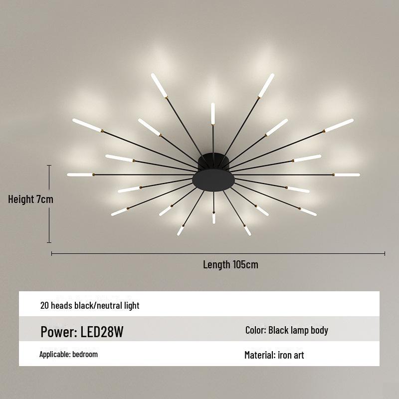 Vortex Fireworks LED Ceiling Lamp for Living Room, Hall, Restaurant, and Bedroom