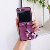 Litchi Pattern Is Suitable for Samsung Zflip7 Mobile Phone Case Folding Trendy Brand Huawei Pocket2 Solid Color Hinged Portable Case.
