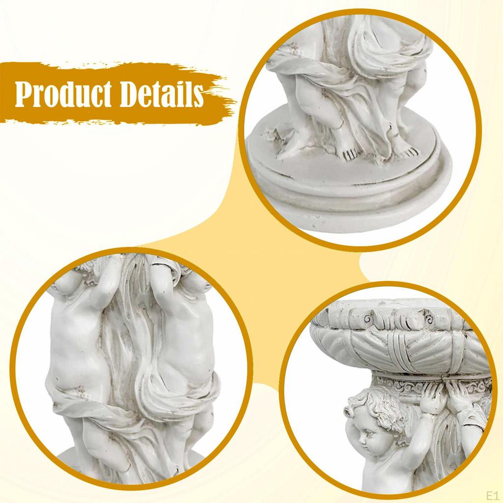 Engel Blomsterpotte Romersk Søyle Statue Stødig Pynt Ornament Hage Plantekasse Plantepotte for Balkong