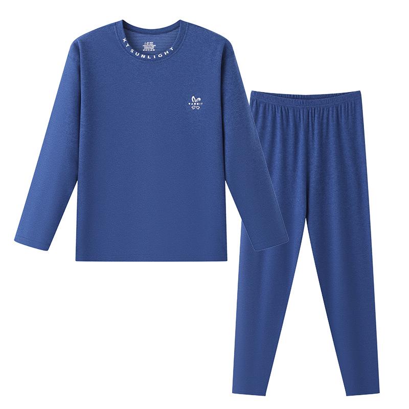 Cozy Fleece Plus-Size Kids' Thermal Set: Autumn Top & Trousers for Boys & Girls