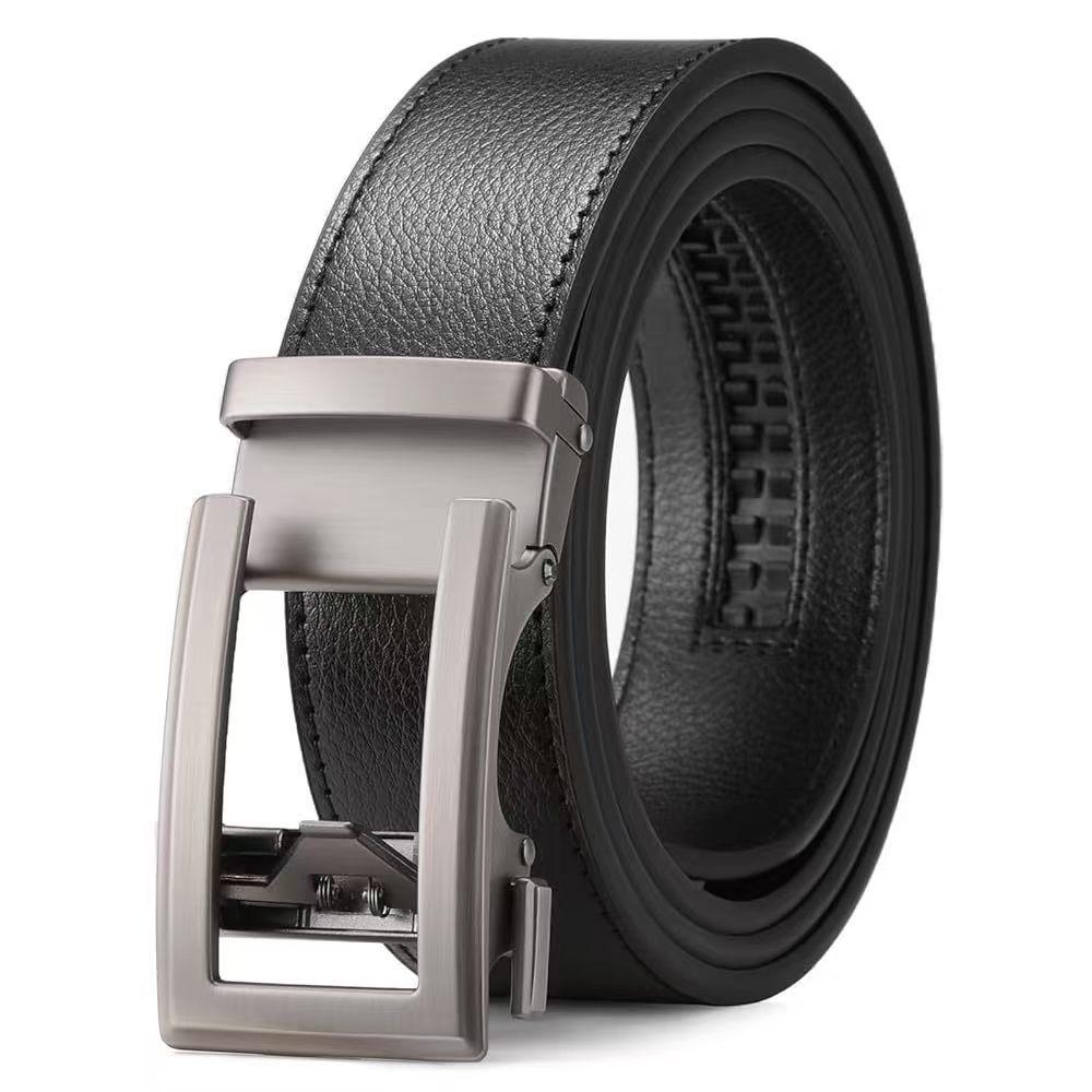 Genuine Men s Leather Belt with Automatic Buckle – High-End Business Style 125cm
