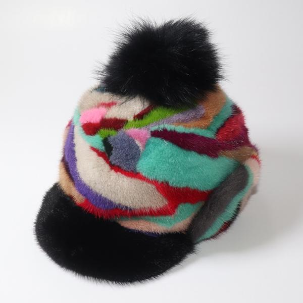 New Women Winter Real Fur Baseball Cap Natural Warm Mink Fur Hat Lady Thick Quality 100% Genuine Real Mink Fur Hats