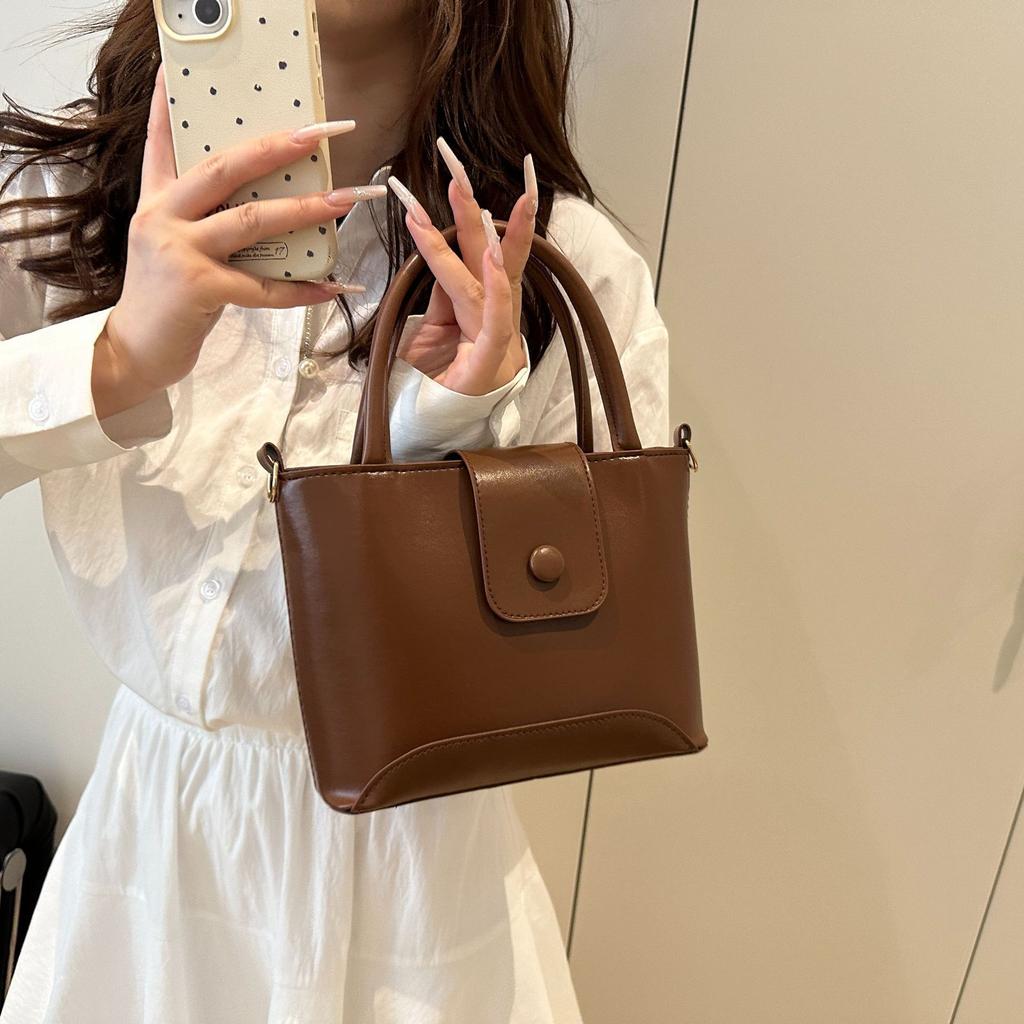 Premium bag women's 2025 new trendy Korean version fashion portable bucket bag summer casual shoulder messenger bag