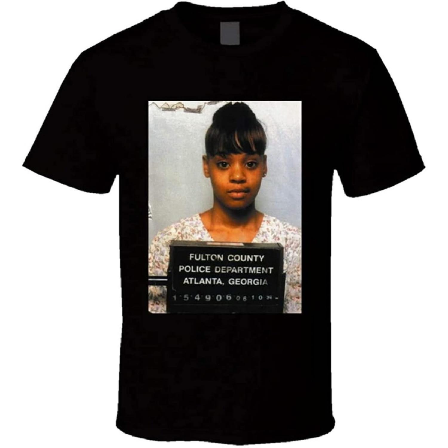 Футболка с графикой  Lisa Left Eye Lopes Mugshot  Унисекс Черный Верх XXXXXL разноцветный