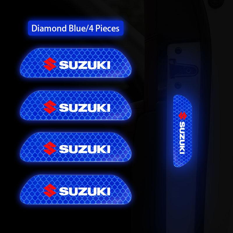 4Pcs Reflective Car Door Sticker Safety Warning Tape Decal For Suzuki Swift Vitara Baleno Jimny Samurai Ignis Alto Splash Kaiser
