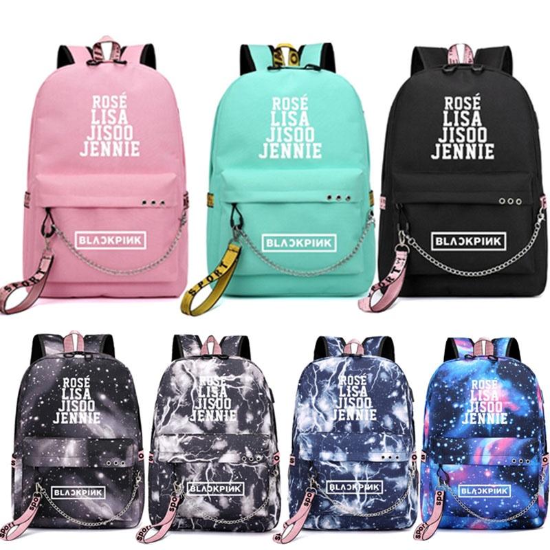 Women Girl Blackpink Men Boy Galaxy Schoolbag Student Backpack Travel Bags