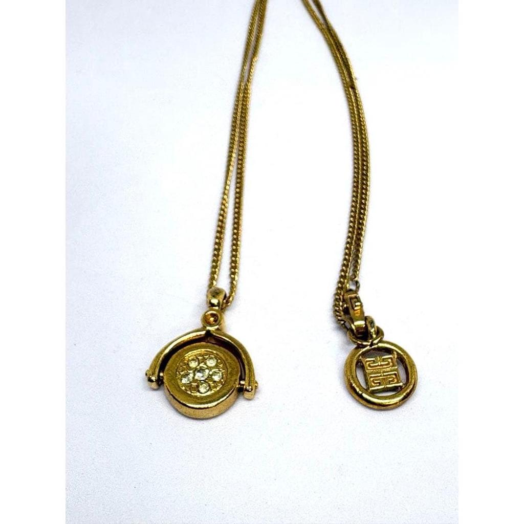 Used GIVENCHY Rotating Top Necklace Gold Vintage