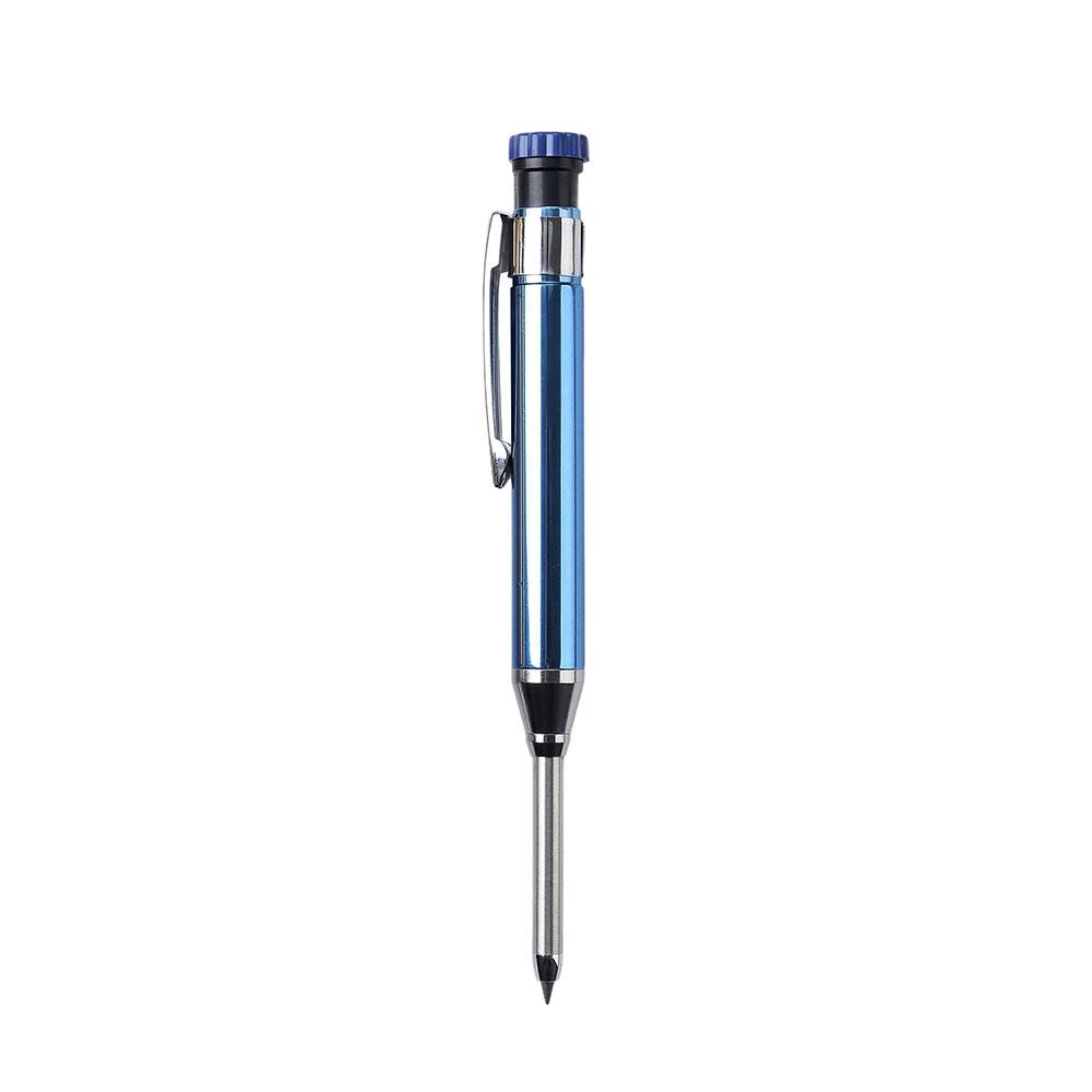 1-6Pcs Metal Solid Carpenter Mechanical Pencil Set with Sharpener Lead Core Deep Hole Construction Marking Scriber Tool Supply