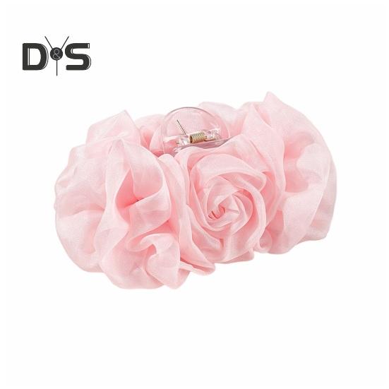 

Шифоновый декор в виде розы розовый