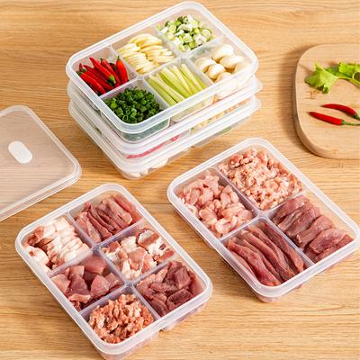 WORTHBUY 4/6-Vaks Koelkast Luchtdichte Vershouddoos Met Deksel Plastic Diepvries Voedselopbergdoos Herbruikbare Voedselcontainer Voor Keuken