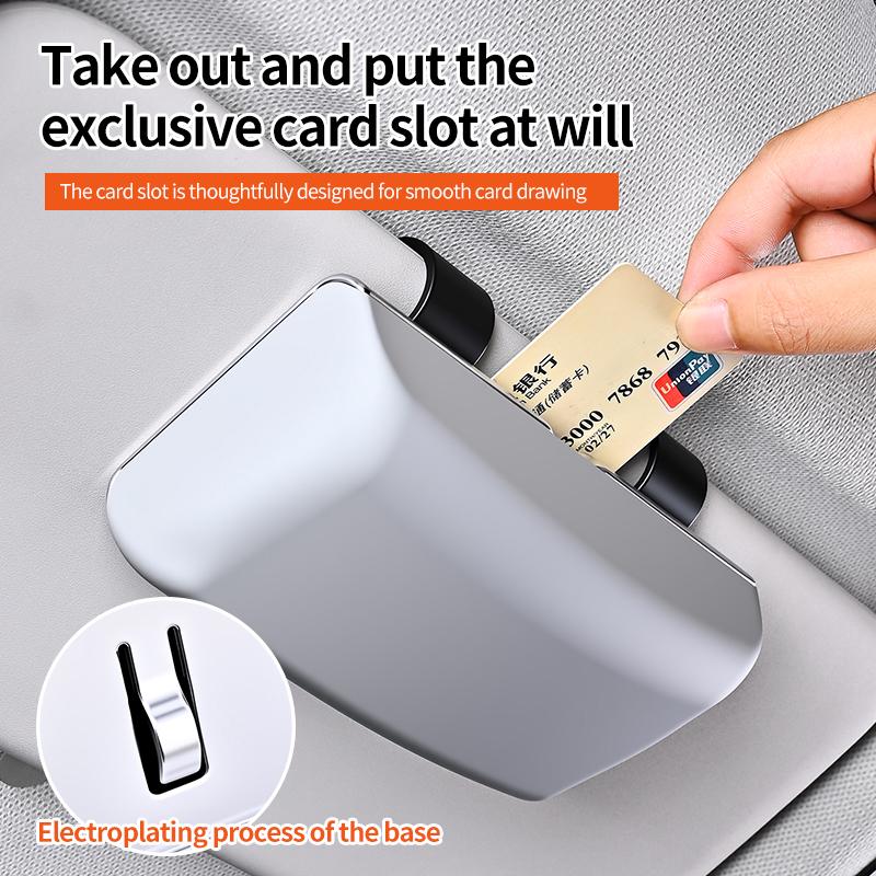 Car Glasses Box Portable Magnetic Switch Car Sun Visor Sunglasses Holder Auto Electroplated Eyeglass Car-Mounted universal Case