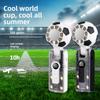 Football-style Cross-border Handheld Cold-air Fan; Foldable Digital Display 100-speed Settings; Bladeless Brushless Outdoor