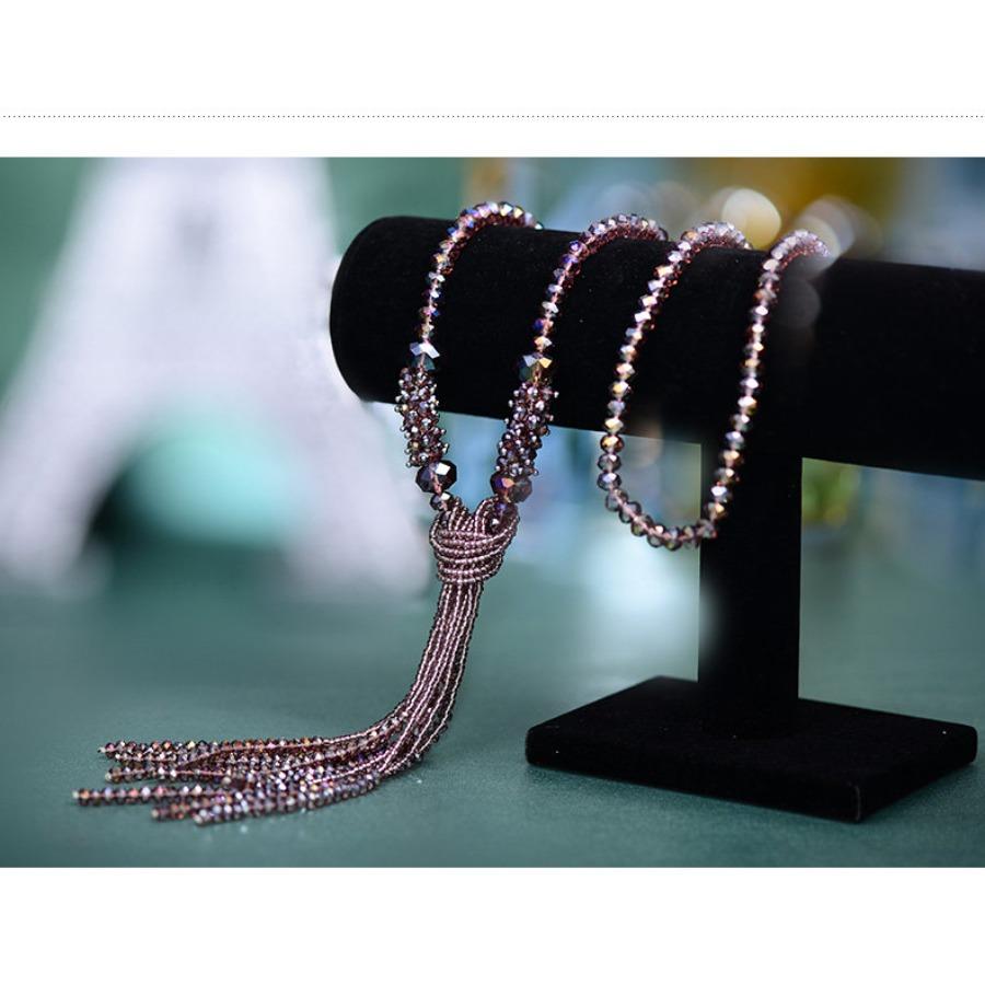 JMXD-jewelry, Austrian Crystal Beaded Necklace Women's Long Fringed Sweater Chain