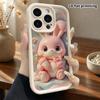 Phone Case: 2D Flat Design, Suitable for iPhone 18 17 16 15 14 13 Pro, Pink Little Bunny, Perfect Christmas and Halloween Holiday Gift