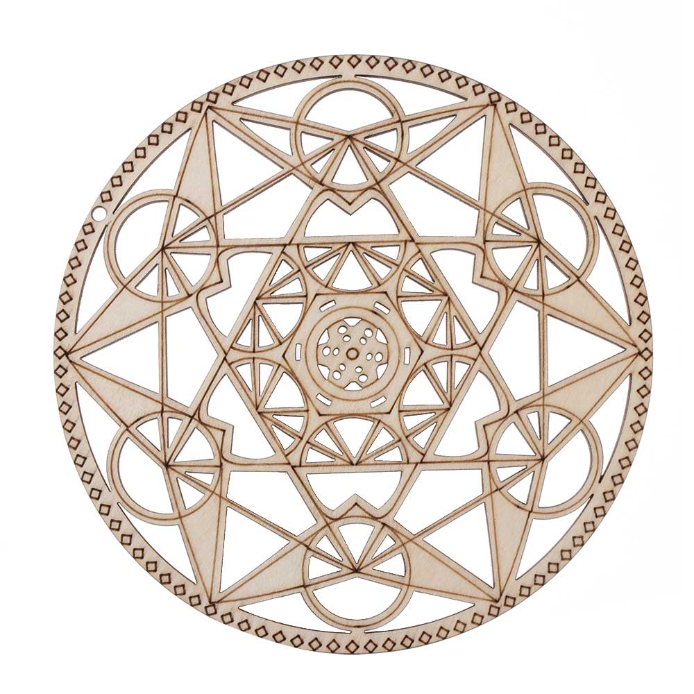 14cm Wooden Wall Sign Flower of Life Shape Coaster Laser Cut Wood Wall Art DIY Crafts Making Geometry Ornament Home Decoration