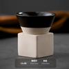 1 taza de cerámica japonesa retro con forma de cono triangular para té y café, taza de porcelana rugosa para café con leche, para el hogar y la oficina.