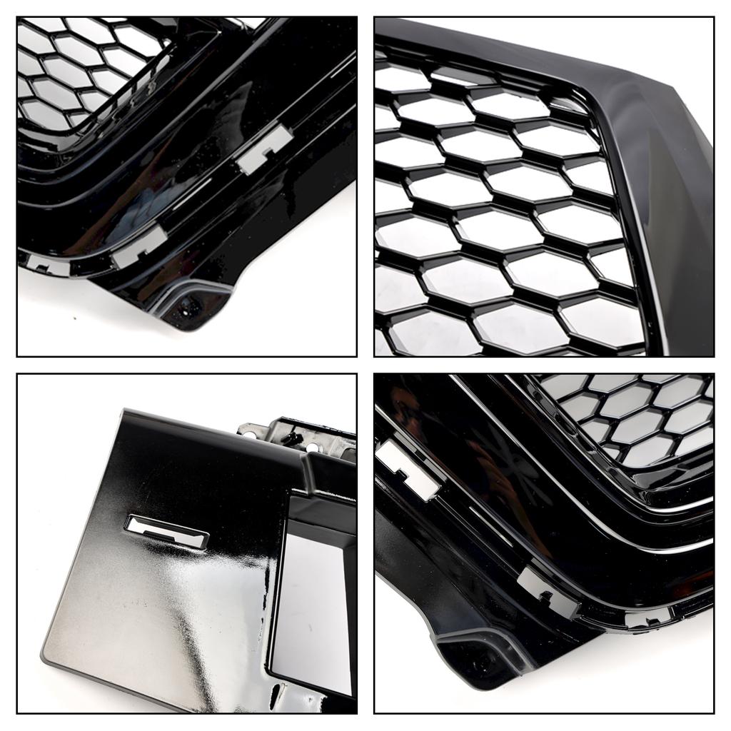 Gloss Black Front Bumper Radiator Vent Mesh Grille Grill Fit Q7 2016-2019