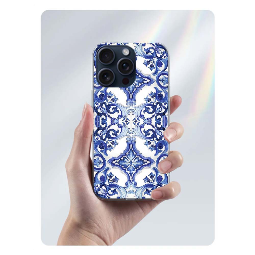 Blau weißes Porzellanmuster Klare Handyhülle Für Iphone 17 Air 16 Pro Max 15 Pro 14 Plus 17E 16E 11 13 12 Mini Hüllen Cases Fund