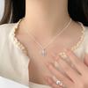 White Agate Planet Aircraft Necklace Women's Light Luxury, Sweet, Pure Wind Collar Chain Necklace Ornament