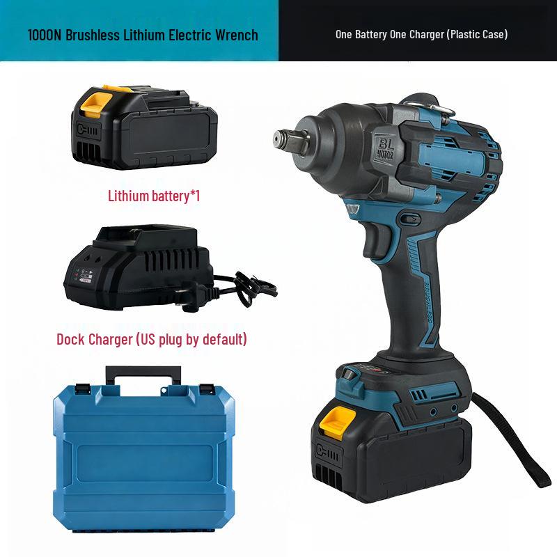 Brushless Lithium Battery Impact Wrench, 1000N.m High Torque, Cordless, Industrial Grade for Auto Repair
