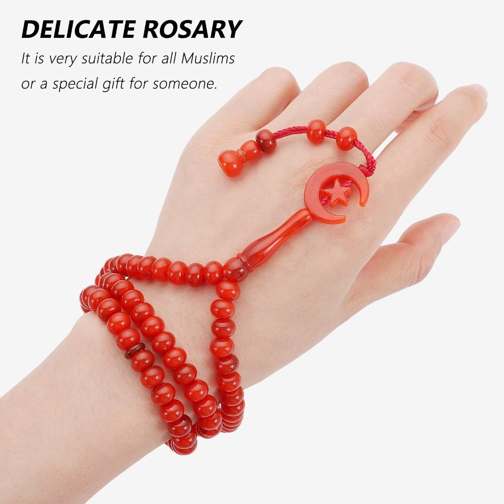 2pcs Muslim Islam Muslim Tasbih 99 Beads Engraved 99 Prayer Beads Hot Necklace