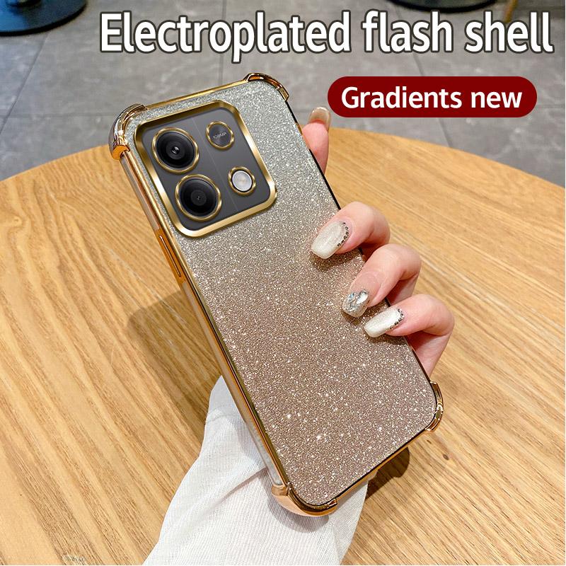 

Прозрачный противоударный чехол с блестками для телефона Xiaomi Redmi Note 9 10 11 12 13 14 Pro 9S 10S 11S 10T 10A 9A 9T 9C 10C 12C 13C 14C Чехол For Redmi 13R 5G золотой