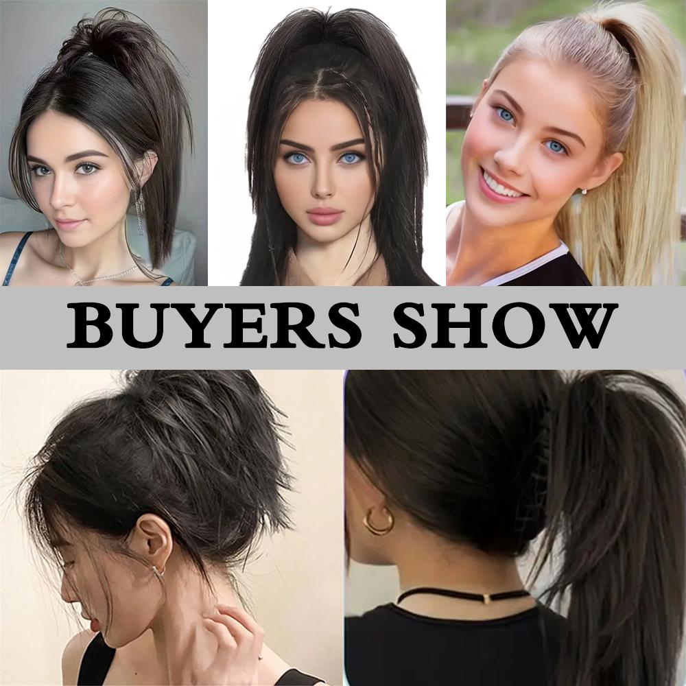 LISI HAIR Synthetic Claw Clip In Ponytail Extension Short Straight Hair Natural Looking For Elegant Women Daily Cosplay Use