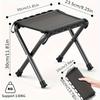 Lightweight Portable Folding Stool Aluminum Frame, Black Mesh Seat for Outdoor Camping, Fishing, Picnics & Hiking