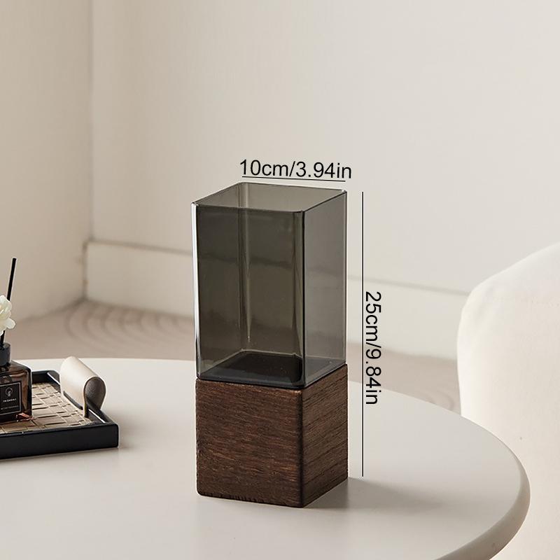 10/12x25/30cm Ornaments Multifunctional Acrylic Vase High-End Square Shape Elegant Home Decor Minimalist 1 Set