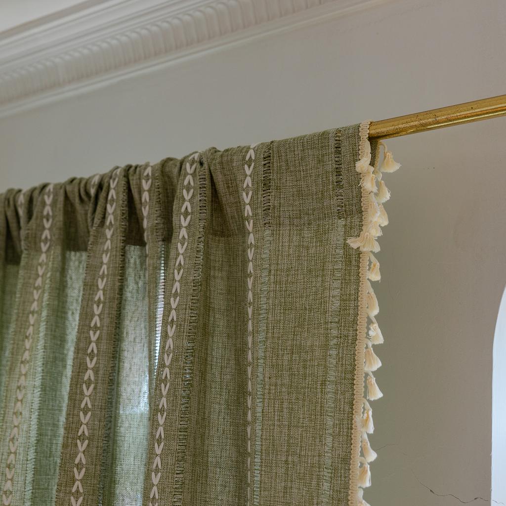 Short Curtain American Country Half Curtain Pull Curtain Bay Window Kitchen Blackout Small Curtain Coffee Curtain