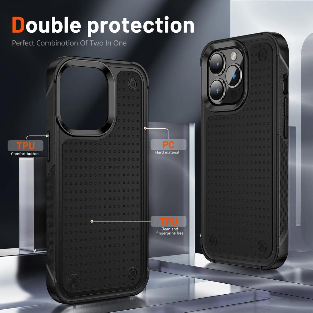 Hybrid Rugged Armor Shockproof Phone Case For iPhone 11 12 13 14 15 Plus 16 Pro Max XR 8 7 SE 2026 TPU Frame Plastic Back Cover