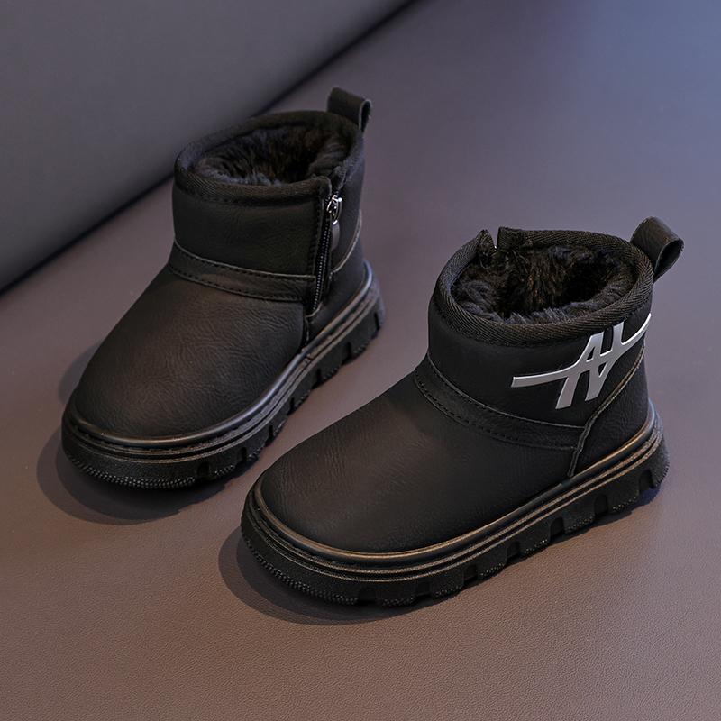 Children's Thickened and Fluffy Boots Winter New Pure Color Cotton Boots for Boys and Girls